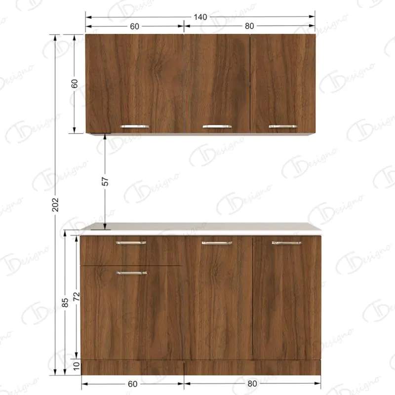 İNCİ MUTFAK 140 CM - TEZGAH DAHİL DEĞİL - Görsel 3