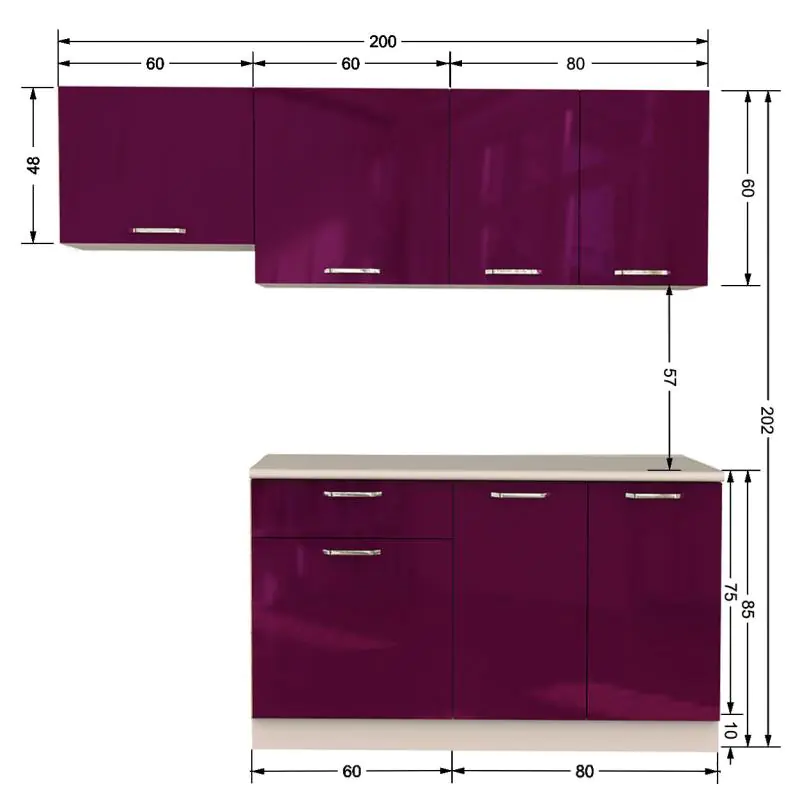 LİDA MUTFAK 200 CM - TEZGAH DAHİL DEĞİL - Görsel 6