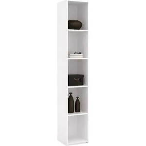 TDESIGNO ESTA KİTAPLIK 5 RAFLI KÜTÜPHANE OFİS DOSYA DOLABI BEYAZ 30 CM