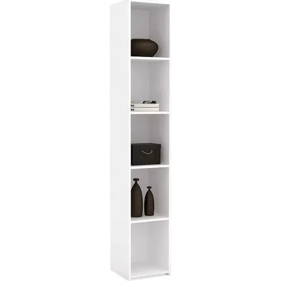 TDESIGNO ESTA KİTAPLIK 5 RAFLI KÜTÜPHANE OFİS DOSYA DOLABI BEYAZ 30 CM