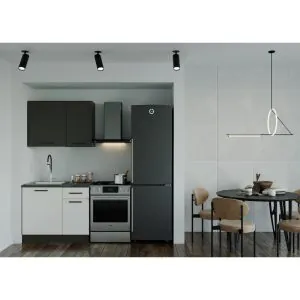 TDESIGNO DERİN MUTFAK 100 CM TEZGAH DAHİL DEĞİL - ANTRASİT-BEYAZ