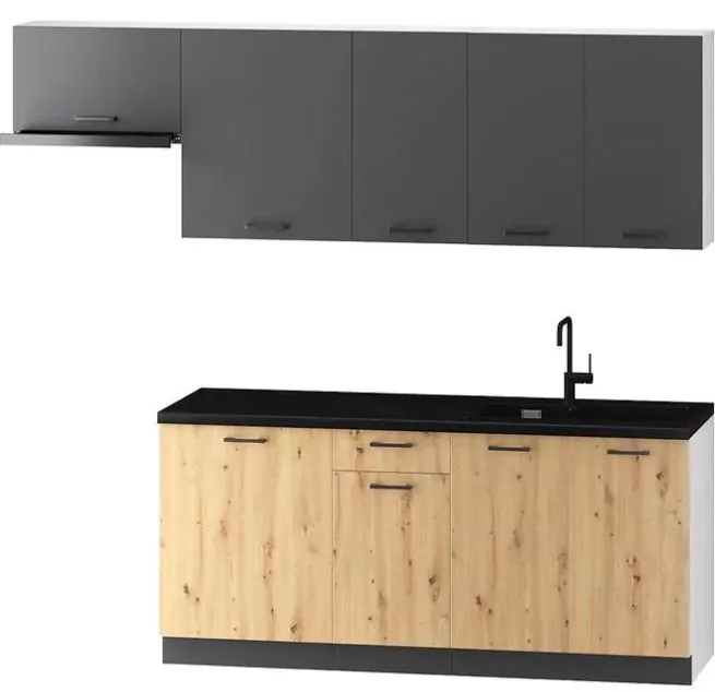 TDESIGNO DİLARA MUTFAK 240 CM TEZGAH DAHİL DEĞİL - ANTRASİT-ATLANTİKÇAM