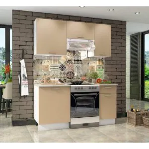 TDESIGNO HULYA MUTFAK 160 CM TEZGAH DAHİL DEĞİL - CAPPUCINO PARLAK KAPAK