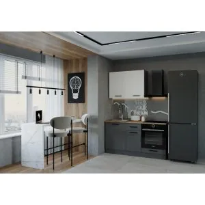 TDESIGNO VENÜS MUTFAK 160 CM TEZGAH DAHİL - ANTRASİT-BEYAZ