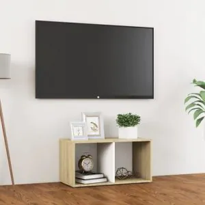 TDESIGNO AY TELEVİZYON SEHPASI - ÜNİTESİ -KİTAPLIK-MEŞE BEYAZ 72 CM 2 RAFLI