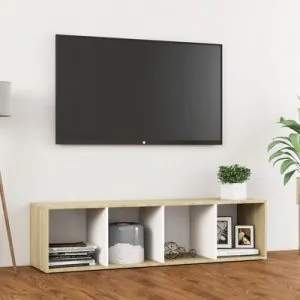 TDESIGNO EDA TELEVİZYON SEHPASI - ÜNİTESİ -KİTAPLIK-ATLANTİKÇAM BEYAZ 144 CM 4 RAFLI