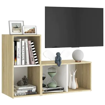 TDESIGNO MAYA KİTAPLIKLI TELEVİZYON SEHPASI - ÜNİTESİ -KİTAPLIK-MEŞE BEYAZ 90 CM 4 RAFLI - Görsel 2