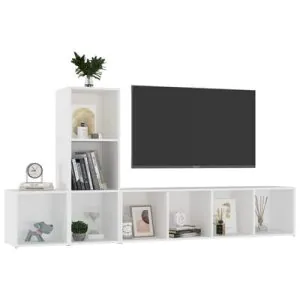 TDESIGNO GÜLCE KİTAPLIKLI TELEVİZYON SEHPASI - ÜNİTESİ -KİTAPLIK-BEYAZ 180 CM 8 RAFLI