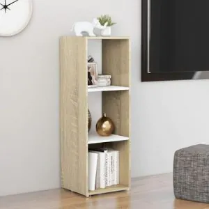 TDESIGNO NUR KİTAPLIK- TELEVİZYON SEHPASI - ÜNİTESİ -ATLANTİKÇAM BEYAZ 3 RAFLI 30 CM