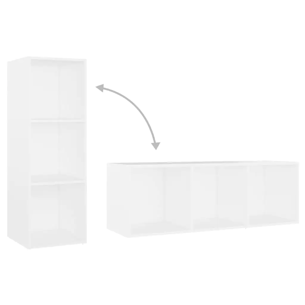 TDESIGNO ŞEYMA -KİTAPLIK- TELEVİZYON SEHPASI -ÜNİTESİ BEYAZ 3 RAFLI 30 CM - Görsel 3
