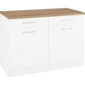 Tdesigno Ares Mutfak Çekmeceli Alt Modül 120 CM Beyaz TEZGAH DAHİL