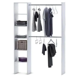 TDESIGNO EFİL AÇIK GİYİNME DOLABI - GARDIROP BEYAZ 140 CM