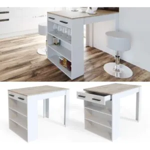 GC Design Infınıty Mutfak Adası - Mutfak MASASI-120 cm-Atlantik Çam Tezgahlı