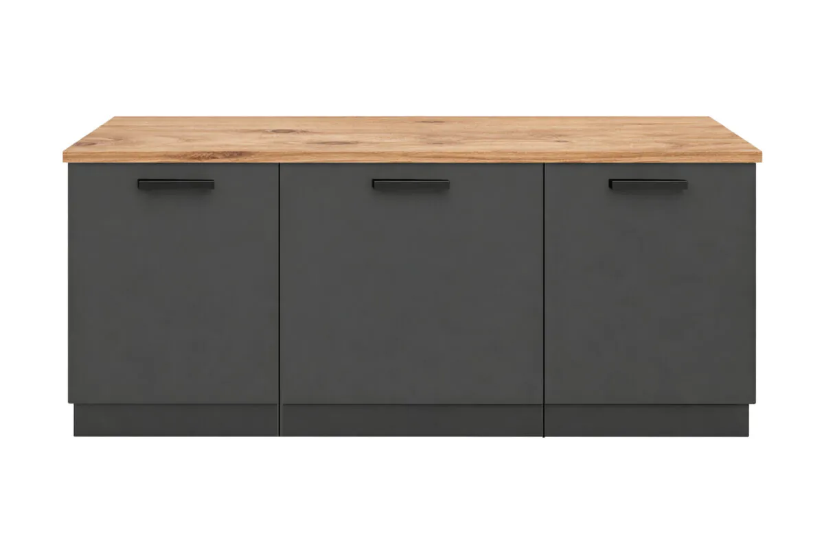 GC Design Devin Mutfak Alt Modül 120 cm Antrasit - Tezgah Dahil