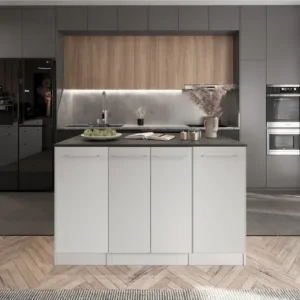 Tdesigno 160cm - Mambo Mutfak Adası - 4 Kapaklı Alt Modül - Çok Amaçlı Dolap 160 cm - Tezgah Dahil