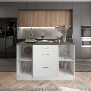 Tdesigno Swing Mutfak Adası - 3 Çekmeceli Alt Modül - Çok Amaçlı Dolap 140 cm - Tezgah Dahil