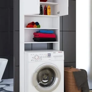 Tdesigno Sumru  Banyo Dolabı - Çok Amaçlı - Çamaşır Makinesi Dolabı Beyaz
