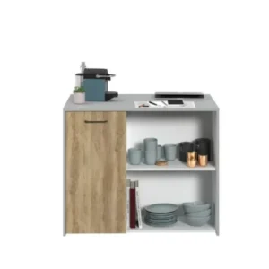 Tdesigno Karya Mutfak Adası - Alt Modül - 1 Kapaklı - 100 cm Beyaz - Tezgah Dahil
