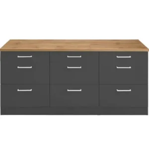 Tdesigno Lidya 9 Çekmeceli - Mutfak Dolabı - Çok Amaçlı Dolap - Alt Modül -180cm - Tezgah Dahil