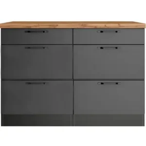 Tdesigno Pera 6 Çekmeceli - Mutfak Dolabı - Çok Amaçlı Dolap - Alt Modül - 120cm - Tezgah Dahil