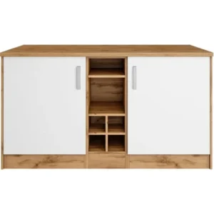 Tdesigno Helios Mutfak Alt Modül 2 Kapaklı - 150 Cm Beyaz - Atlantikçam - Tezgah Dahil
