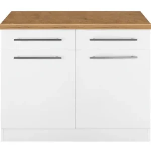 Tdesigno Vera Mutfak 2 Çekmeceli 2 Kapaklı Alt Modül - 100 cm - Çok Amaçlı Dolap - Tezgah Dahil
