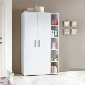 Tdesigno Asil Giyinme Dolabı - Çok Amaçlı Dolap - Gardırop 110 Cm - 2 Kapaklı-Çocuk Odası Dolabı - Kitaplıklı