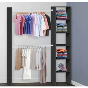 TDESIGNO EFİL AÇIK GİYİNME DOLABI - GARDIROP ANTRASİT 140 CM