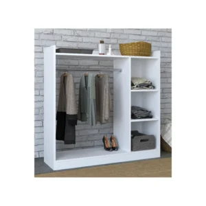 Tdesigno Ala Giyinme Dolabı - Çok Amaçlı Dolap - Gardırop 120 Cm Açık Giyinme Dolabı - Beyaz