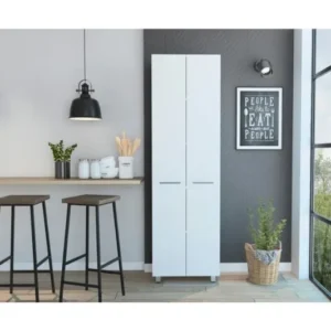 Tdesigno Sırma Çok Amaçlı Dolap,5 Raflı, 2 Kapaklı Mutfak Dolabı Kiler Dolabı Banyo Dolabı - 60cm