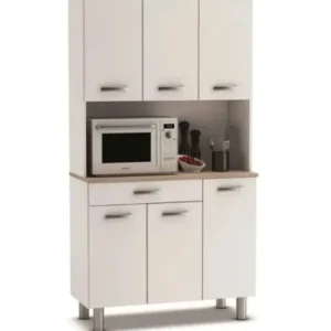 Tdesigno Amor Çok Amaçlı Dolap-Mikrodalga-Erzak-Airfryer-Mutfak-Kiler Dolabı-Kahve Köşesi-Beyaz - 120CM