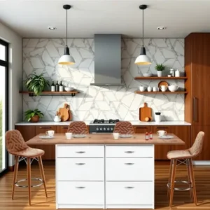 Tdesigno Skylla Mutfak Adası 6 Çekmeceli Alt Modül 160 cm Tezgah Dahil