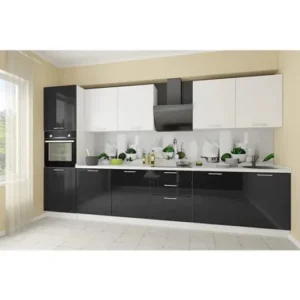 TDESIGNO UYAR MUTFAK KİLER DAHİL 360 CM TEZGAH DAHİL - ANTRASİT BEYAZ