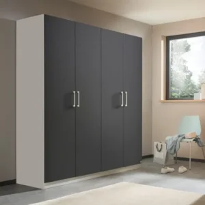 Tdesigno Almina Giyinme Dolabı - Çok Amaçlı Dolap - Gardırop 180 Cm - 4 Kapaklı - Antrasit