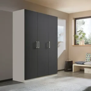 Tdesigno Almina Giyinme Dolabı - Çok Amaçlı Dolap - Gardırop 135 Cm - 3 Kapaklı - Antrasit