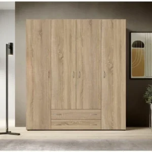 Tdesigno Ahter Giyinme Dolabı - Çok Amaçlı Dolap - Gardırop 160 Cm - 4 Kapaklı - 2 Çekmeceli - AtlantikÇam