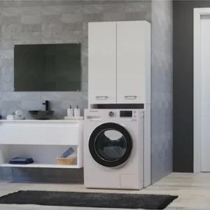 Tdesigno Ruken  Banyo Dolabı - Çok Amaçlı - Çamaşır Makinesi Dolabı - Beyaz