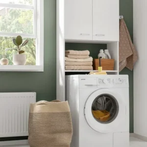 Tdesigno Kumru  Banyo Dolabı - Çok Amaçlı - Çamaşır Makinesi Dolabı Beyaz