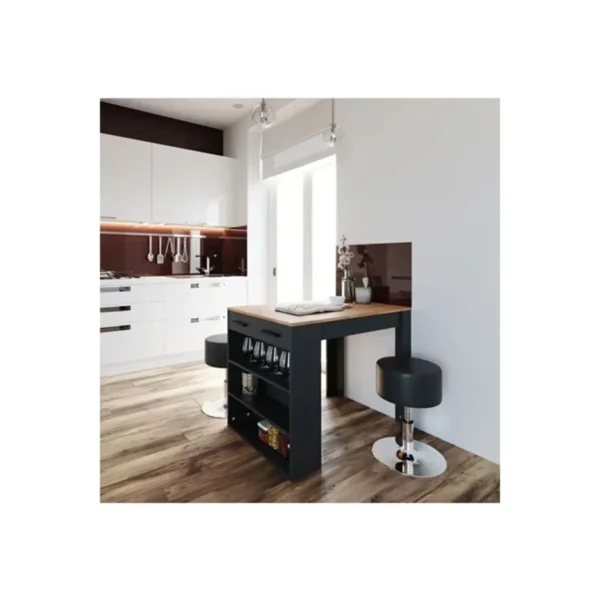Tdesigno Infinity Mutfak Adasi - Mutfak Masasi - 120 Cm - Tezgah Dahil - Antrasit - Görsel 3