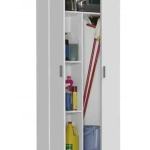 Tdesigno Belinay Paspas,Süpürge - Temizlik Malzeme Dolabı - Banyo Dolabı Beyaz - 80 cm