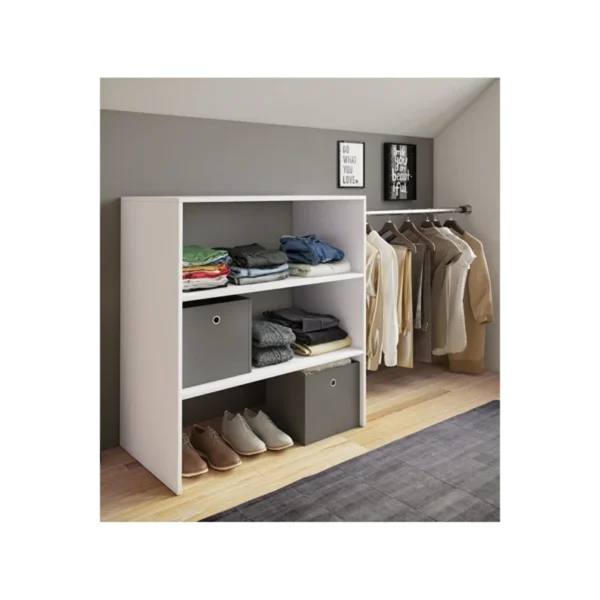 Tdesigno Alaz Giyinme Dolabı - Çok Amaçlı Dolap - Gardırop 180 Cm Açık Giyinme Dolabı - Beyaz