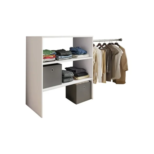 Tdesigno Alaz Giyinme Dolabı - Çok Amaçlı Dolap - Gardırop 180 Cm Açık Giyinme Dolabı - Beyaz - Görsel 2