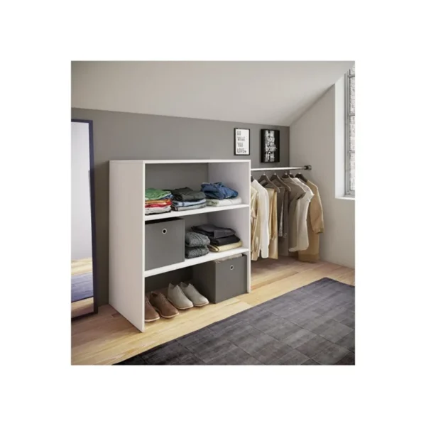 Tdesigno Alaz Giyinme Dolabı - Çok Amaçlı Dolap - Gardırop 180 Cm Açık Giyinme Dolabı - Beyaz - Görsel 3