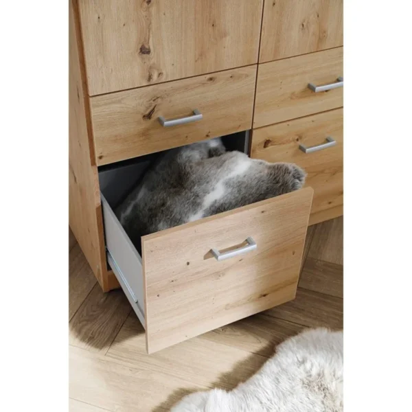 Tdesigno Aksu Giyinme Dolabı - Çok Amaçlı Dolap - Gardırop 90 Cm - 2 Kapaklı - 2 Çekmeceli - AtlantikÇam - Görsel 4