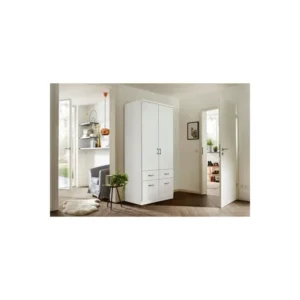 Tdesigno Aksu Giyinme Dolabı - Çok Amaçlı Dolap - Gardırop 90 Cm - 2 Kapaklı - 2 Çekmeceli - Beyaz