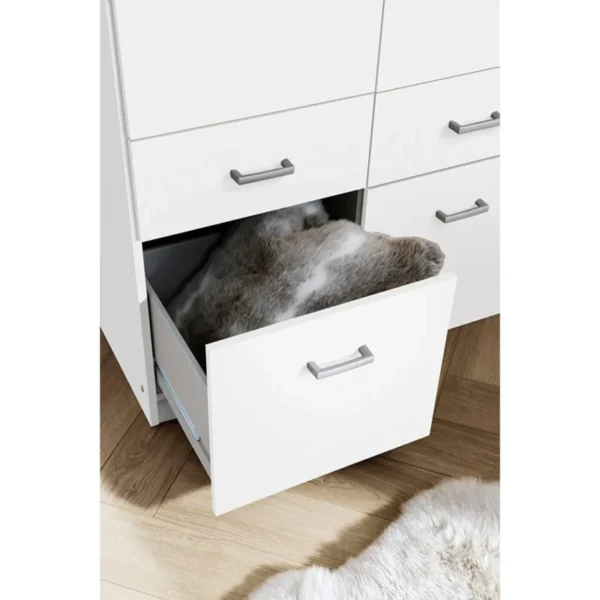 Tdesigno Aksu Giyinme Dolabı - Çok Amaçlı Dolap - Gardırop 90 Cm - 2 Kapaklı - 2 Çekmeceli - Beyaz - Görsel 4