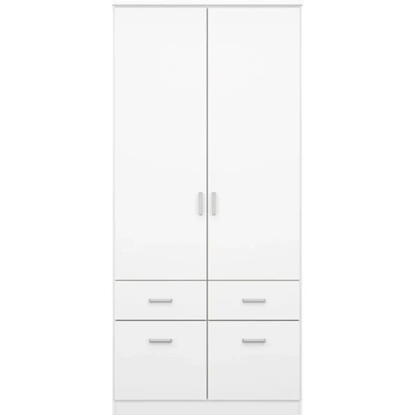 Tdesigno Aksu Giyinme Dolabı - Çok Amaçlı Dolap - Gardırop 90 Cm - 2 Kapaklı - 2 Çekmeceli - Beyaz - Görsel 5