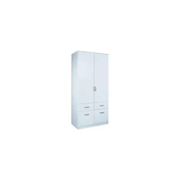 Tdesigno Aksu Giyinme Dolabı - Çok Amaçlı Dolap - Gardırop 90 Cm - 2 Kapaklı - 2 Çekmeceli - Beyaz - Görsel 6