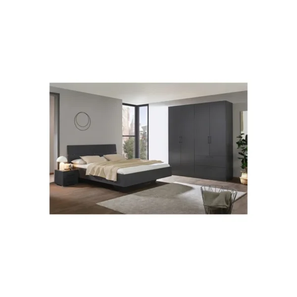 Tdesigno Araz Giyinme Dolabı - Çok Amaçlı Dolap - Gardırop 180 Cm - 4 Kapaklı - 2 Çekmeceli̇ - Antrasit - Görsel 2