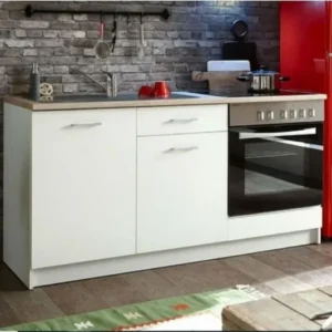 Tdesigno Mera Mutfak Çekmeceli Alt Modül 180 cm Beyaz Tezgah Dahil
